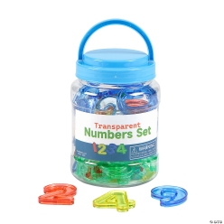 Translucent Number Counters Set with Storage Jar