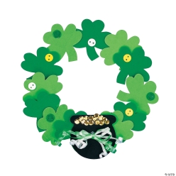 Foam Shamrock Wreath Craft Kits - 12 Pk