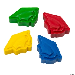Bright 4 Colour Graduation Shaped Crayones-24Pk