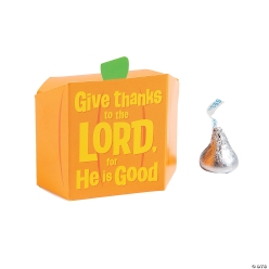 Religious Pumpkin Shaped Favour Boxes with Verse-12Pk