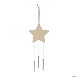 DIY Unfinished Wood Star Wind Chimes-12Pk