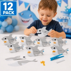 Clothespin Shark Individual Packaged Craft Kits - 12Pk