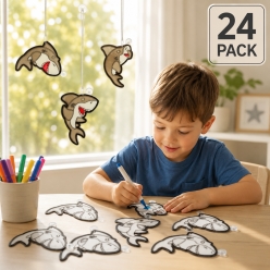 Shark Colour In Suncatchers - 24Pk