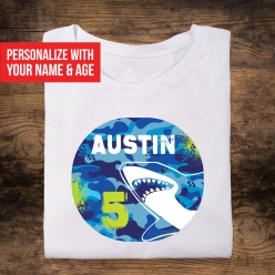 55% OFF: Shark Zone Circle Personalized T-shirt- Choose A Size