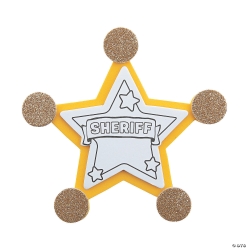 Sheriff Badge Pin Craft Kit-12Pk