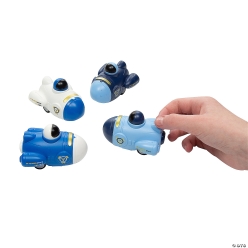 Push-and-Go Plastic Rocket Ship Toys-12Pk