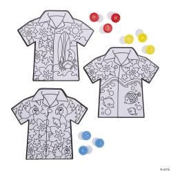 CYO Hawaiian Shirts with Button Craft Kit-12Pk