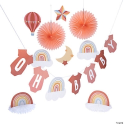 Boho Rainbow Baby Shower Decorating Kit-10Pk