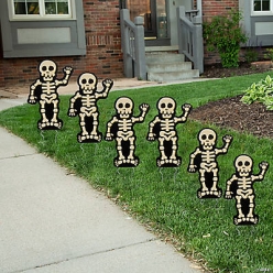 Halloween Skeleton Sidewalk Signs - 6Pk