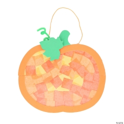 Pumpkin Tissue Paper Sign Craft Kit-12Pk