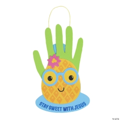 Religious Pineapple Handprint Sign Foam Craft Kits-12Pk
