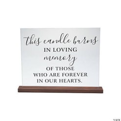 Memorial Candle Sign with Wood Base