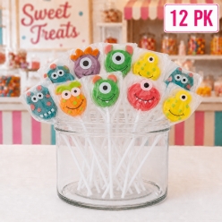 Silly Monster Fruit Molded Lollipops 12 Pk