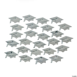 Silver Grad Cap Confetti 2oz