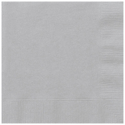Silver Lunch Napkins - 20 Pk