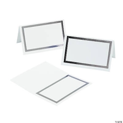 Silver Trim Place Cards - 50Pk