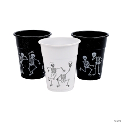 Skeleton Hard Plastic 16 oz. Cups - 50 Pk