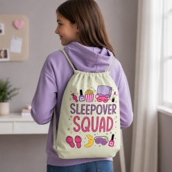 Sleepover Squad Drawstring Backpack