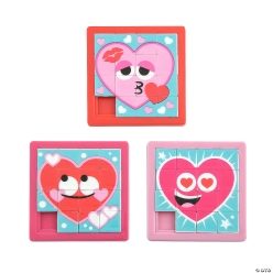 Valentine Heart Plastic Slide Puzzles - 12Pk