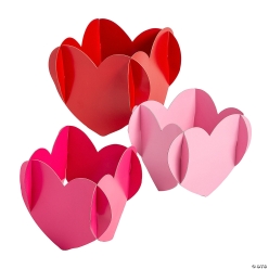 Pink & Red Heart-Shaped Slotted Cardstock Centerpiece Set-3Pk