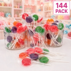 Wrapped Candy Fruit Lollipops -144 Pk