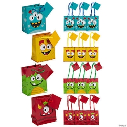 Mini Monster Small Gift Bags - 12 PK