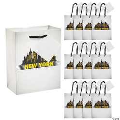 New York Gift Bags with Tags-12Pk