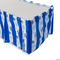 Winter Snowflake Plastic Table Skirt