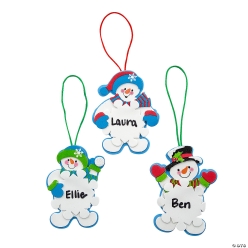 Foam Snowman Snowflake Christmas Ornament Craft Kit 12 Pk