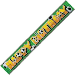 Soccer 12 Foot Metallic 3D Bday Banner