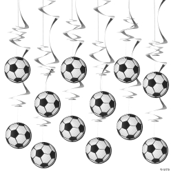 Soccer Hanging Swirl Decorations - 12Pk