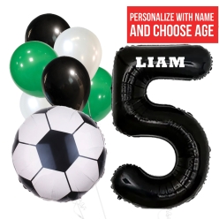 40% OFF: Soccer 1 Digit PERSONALIZED Name & Age Balloon Bouquet