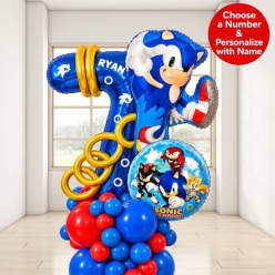 Sonic 6 Ft Airfill Personalized Balloon Column Kit