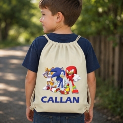 Sonic Team Personalized Drawstring Backpack