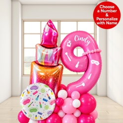 *Spa Party 6 Ft Airfill Personalized Balloon Column