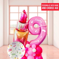 *Spa Party 6 Ft Airfill Personalized Balloon Column