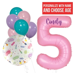 Spa PERSONALIZED Name & Age Balloon Bouquet