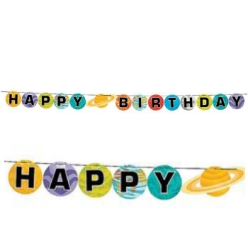 Space Party 8 Foot Birthday Banner