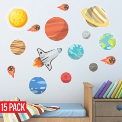 Outer Space Vinyl Wall/Window Decals 15pk