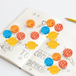 25% OFF: Space Planet-Shaped Erasers - 12pk