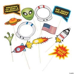 Space Photo Stick Props - 12pk