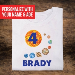 55% OFF: Space Planets Personalized T-shirt- Choose Size