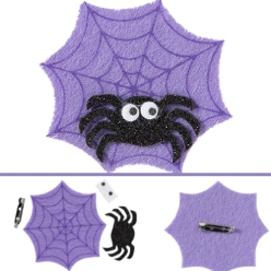 Glitter Felt Spider with Pinback Craft Kits - 12 Pack