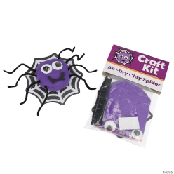 Spider with Web Air Dry Clay Craft Kit-12Pk