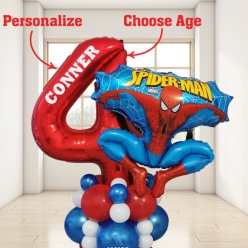 *Spiderman Action Giant Airfill Personalized Age Balloon Column