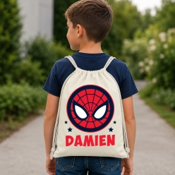 Spiderman Logo Personalized Drawstring Backpack