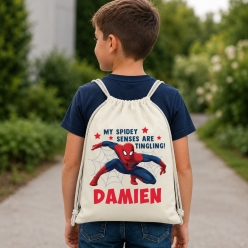 Spidey Senses Personalized Drawstring Backpack