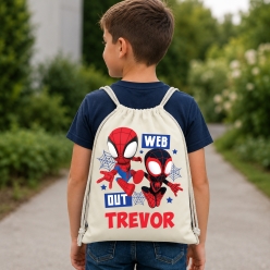 Spidey & Miles Personalized Drawstring Backpack