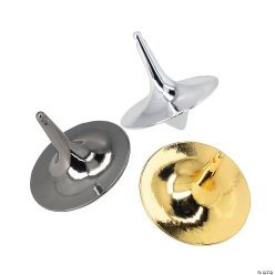 Metallic Plastic Spinning Tops-48Pk