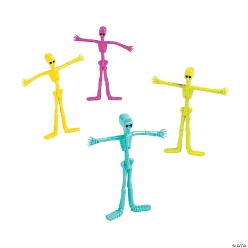 Halloween Neon Bendable Skeletons - 24 Pk